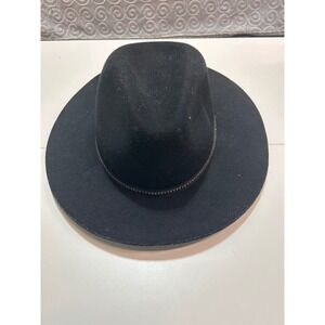 San Diego Hat Black‎ Fedora with Chain Accent Trendy Fashion Unisex Accessory